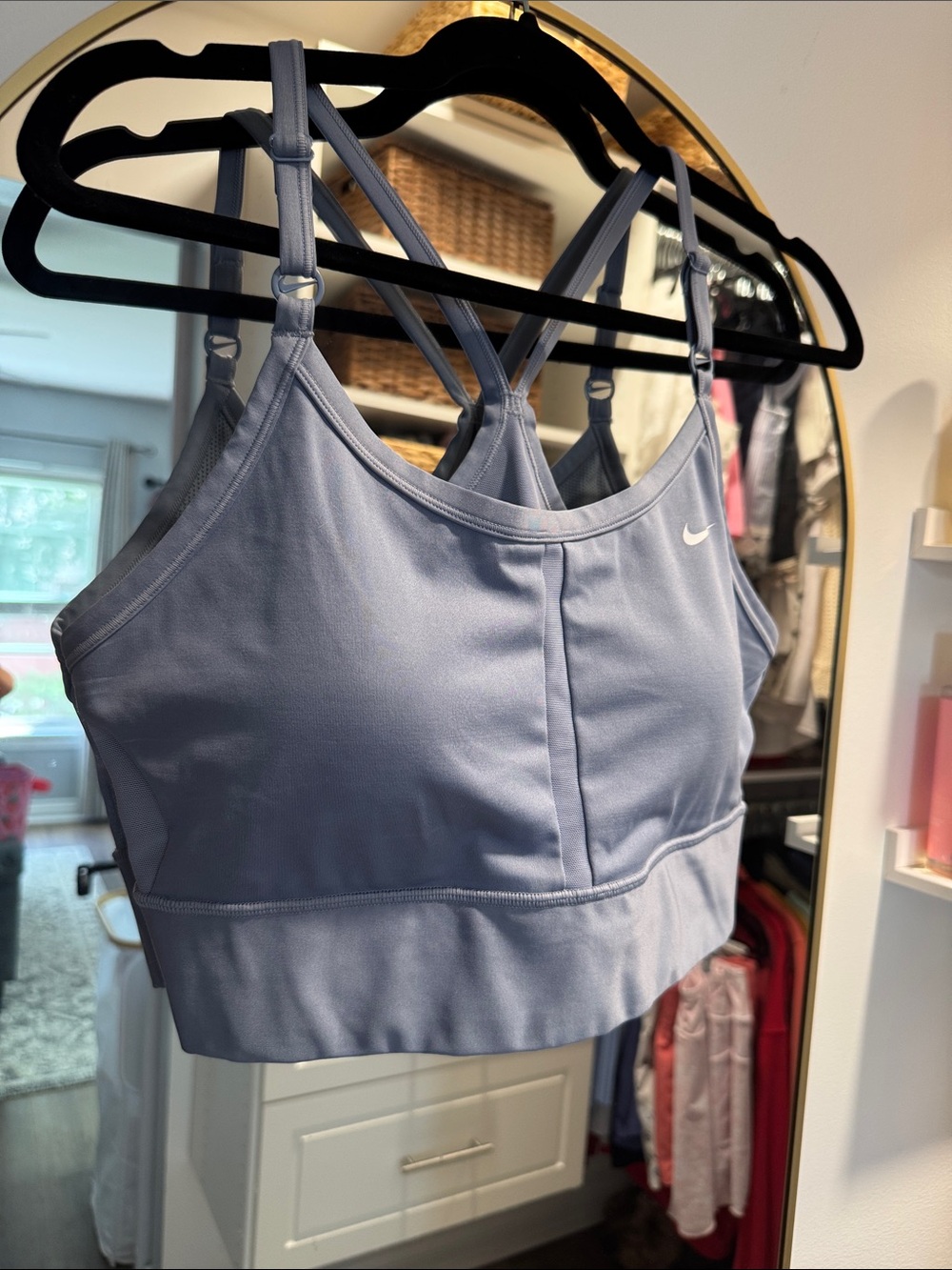 Nike Women's Light Periwinkle Sports Bra - Strappy Support XL